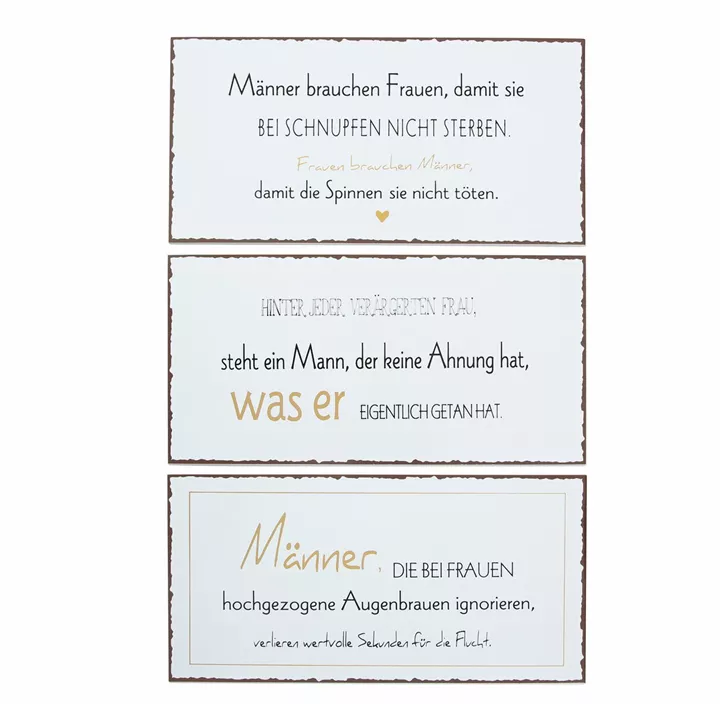 Schild Männer 1 3fach sortiert