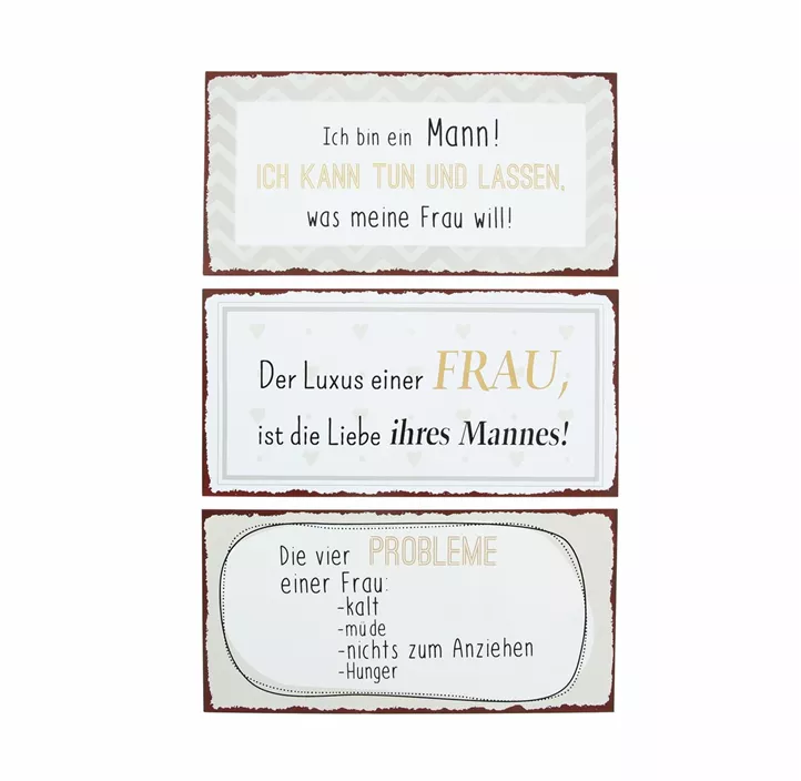 Schild Frauen 3fach sortiert