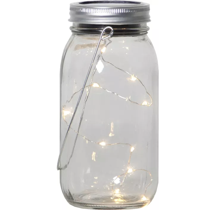 Solar-Glaslaterne Jamjar, 10 LEDs