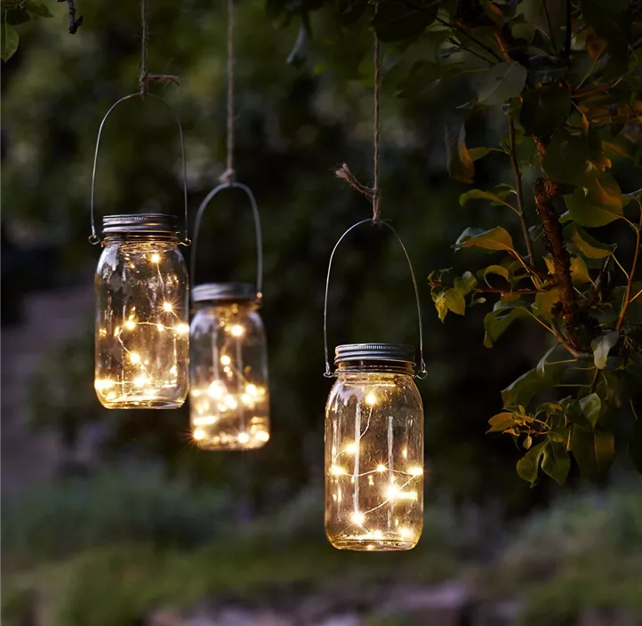 Solar-Glaslaterne Jamjar, 10 LEDs