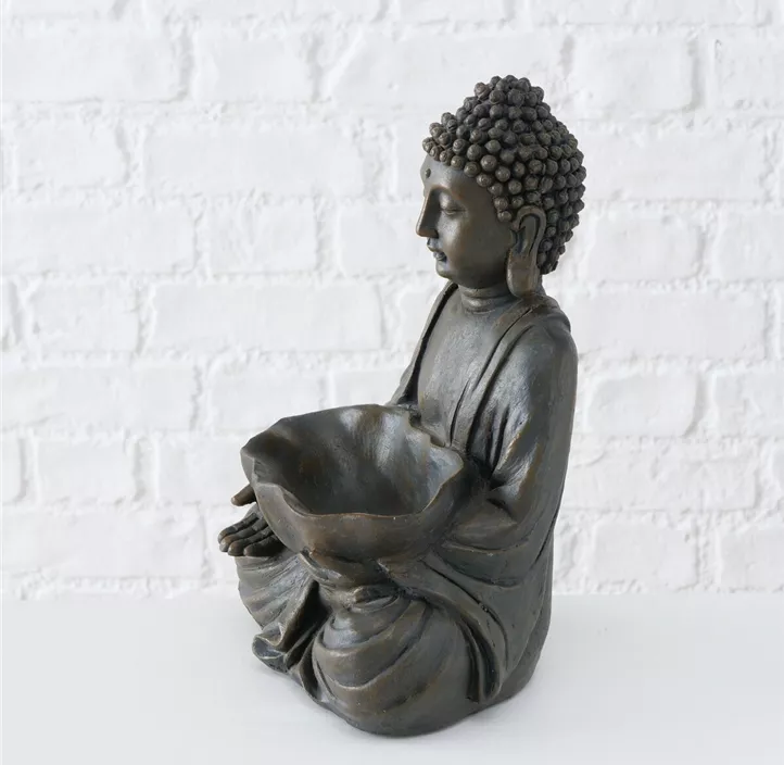 Figur Buddha, 2fach sort.