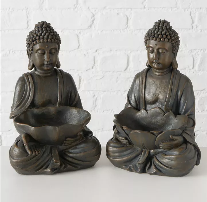 Figur Buddha, 2fach sort.