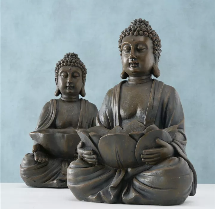 Figur Buddha, 2fach sort.