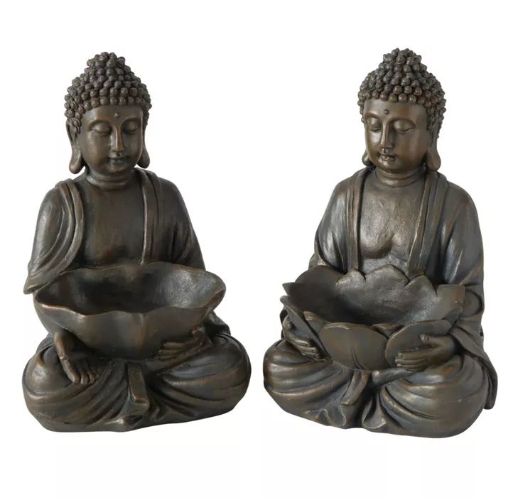 Figur Buddha, 2fach sort.
