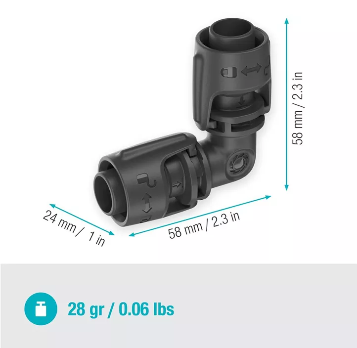Micro-Drip-System L-Stück 13mm 1/2, 2er-Packung