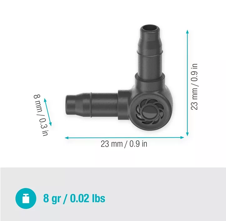 Micro-Drip-System L-Stück 4,6mm 3/16, 10er-Packung