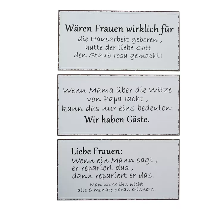 Schild Emma 4 3fach sortiert
