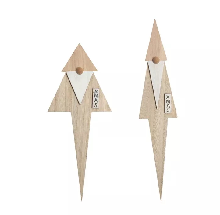 Holz-Weihnachtsmannstecker, dreieckig