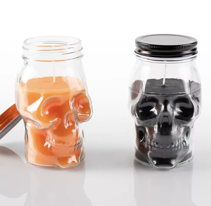 Kerze im Glas Skull