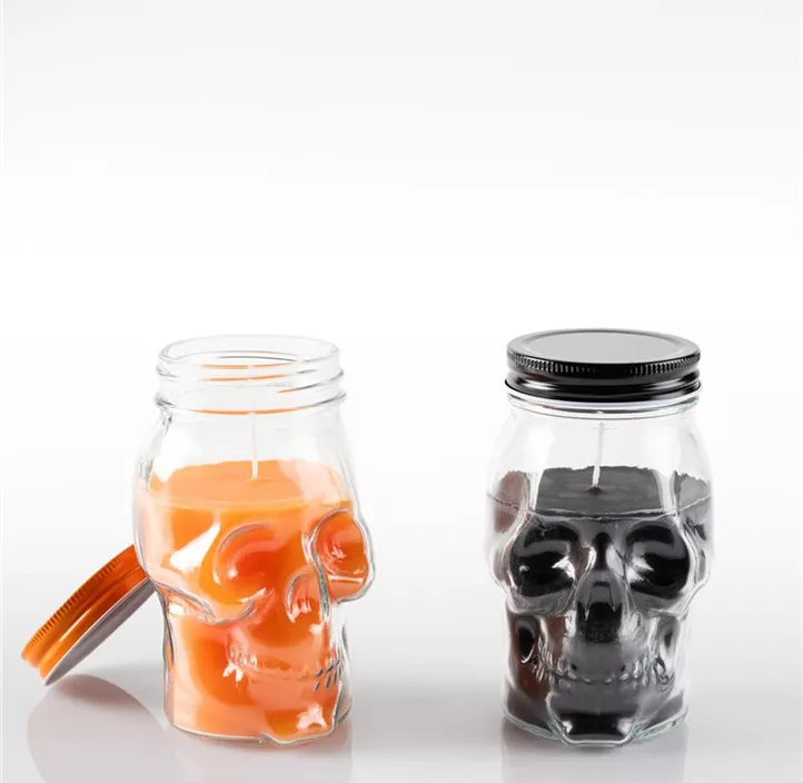 Kerze im Glas Skull