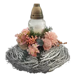 Rebenkorb mit Kerze Rebenkorb mit Kerze