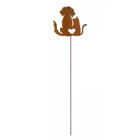 Gartenstecker Hund/Katze Love auf Stab Gartenstecker Hund/Katze Love auf Stab