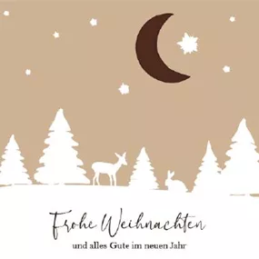 Grußkarte Reh Hase Winterlandschaft Grußkarte Reh Hase Winterlandschaft