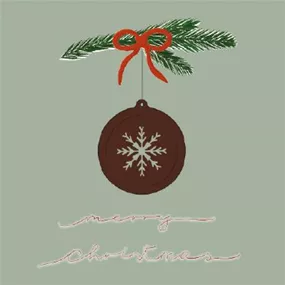 Grußkarte Tannenzweig Kugel Grußkarte Tannenzweig Kugel