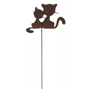 Katzenpaar Romantika auf Stab Katzenpaar Romantika auf Stab