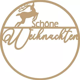 Holzring 'Schöne Weihnachten' Rentier