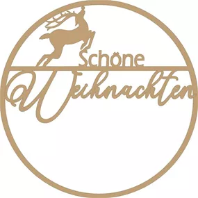 Holzring 'Schöne Weihnachten' Rentier