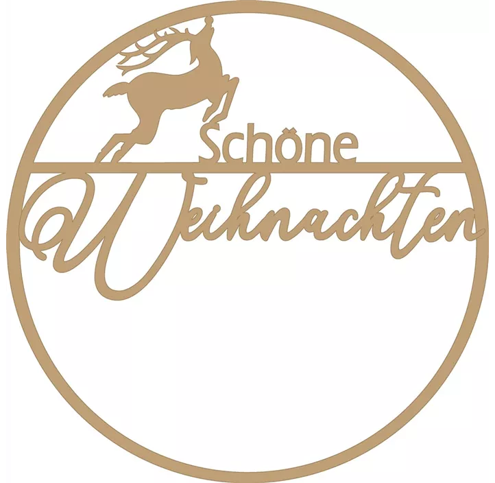 Holzring 'Schöne Weihnachten' Rentier