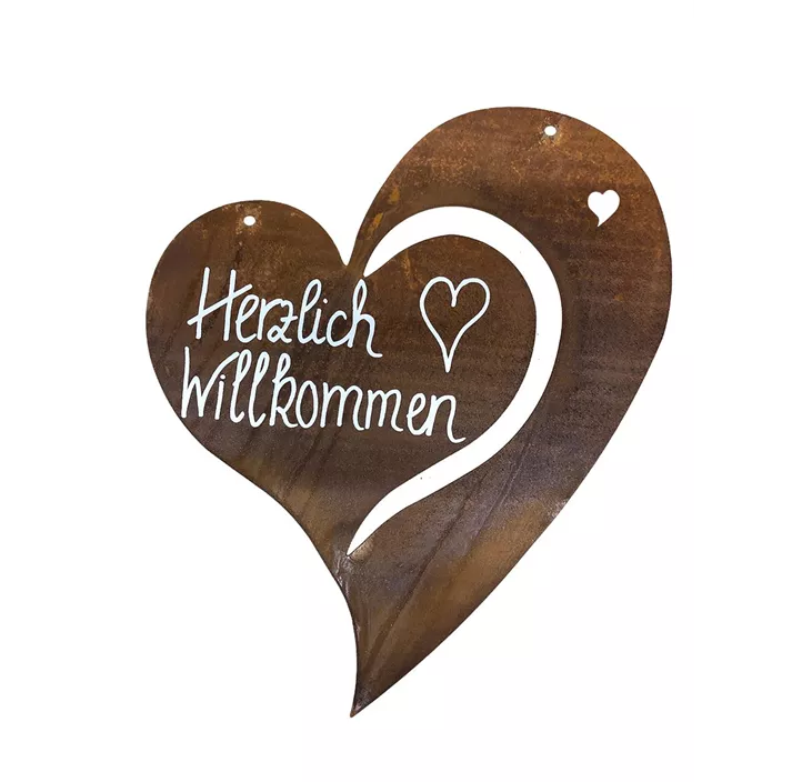 Tafel Herz 'Herzlich Willkommen'