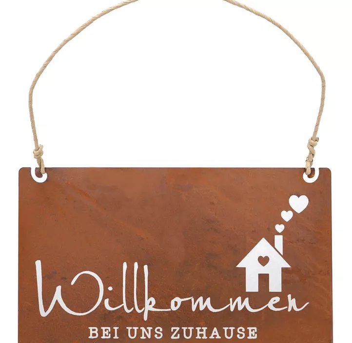 Tafel 'Willkommen Zuhause'