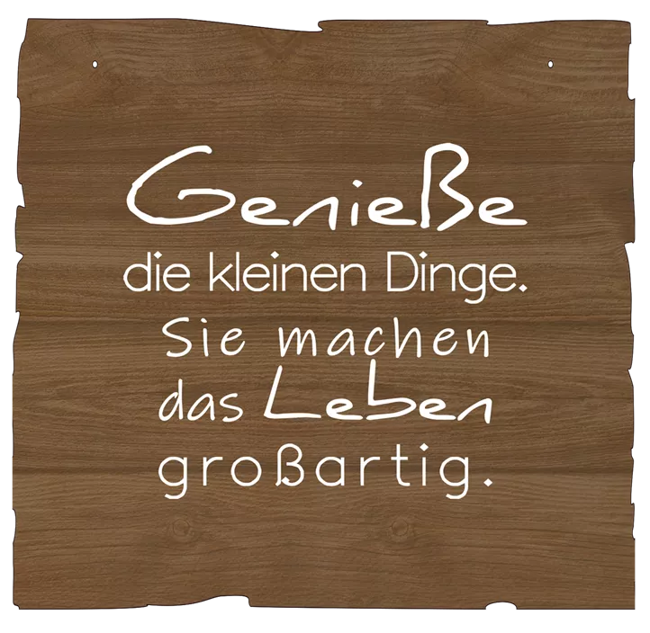 Wandbild Genieße kleine Dinge