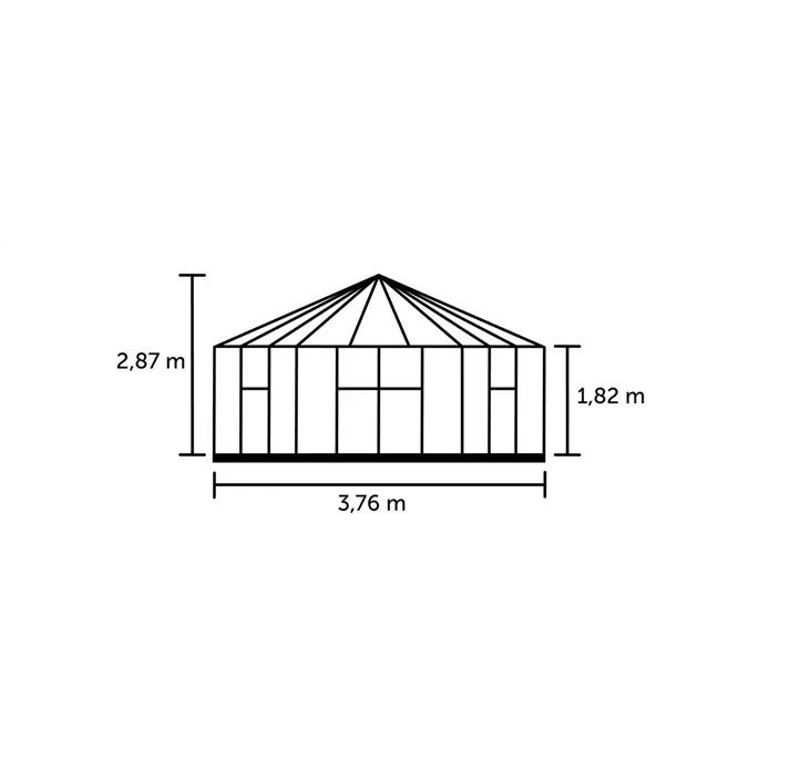 mit 3 mm Sicherheitsglas, 375 x 375 x 287 cm