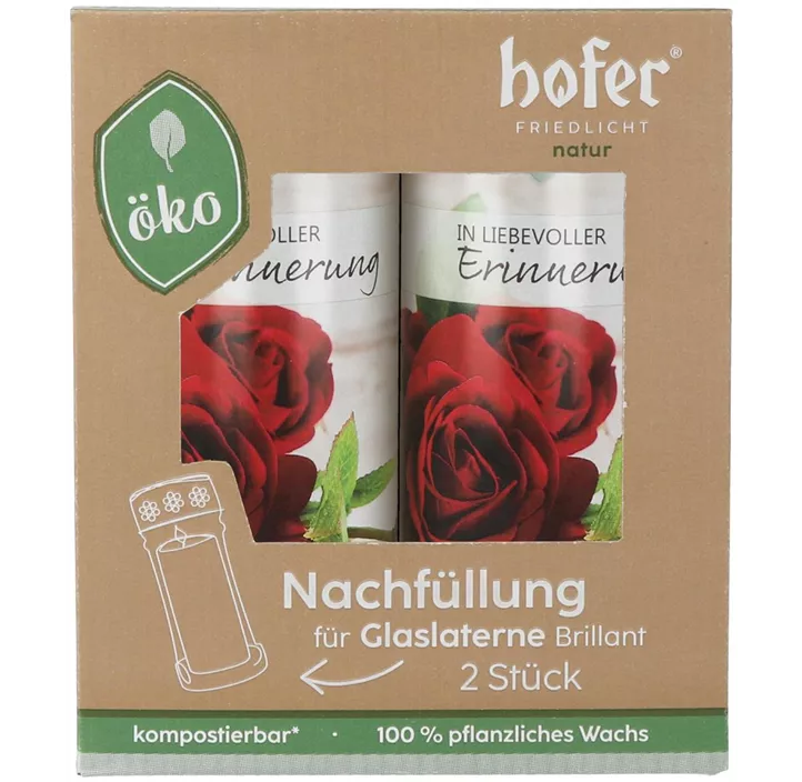 Nachfüllung f. Glaslaterne NATUR 2Stk.