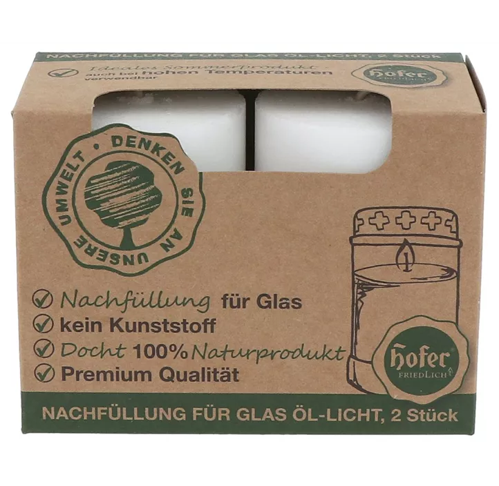 Nachfüllung für Glas Öl Licht 2er