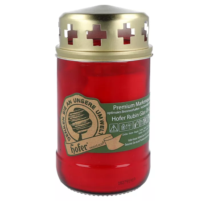 Rubin Glas Öl Licht mit Deckel