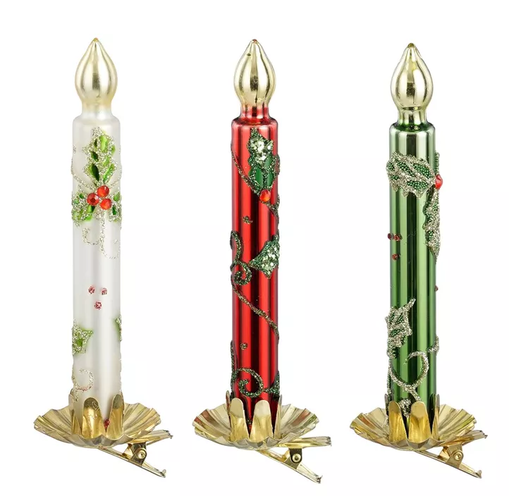 Baumschmuck Kerze mit Clip