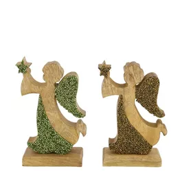 Engel aus Holz mit Perlen