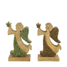 Engel aus Holz mit Perlen