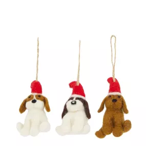 Hänger Hund mit Weihnachtsmütze