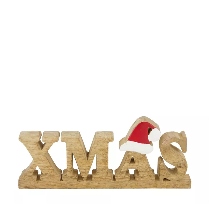Schriftzug mit Weihnachtshut
