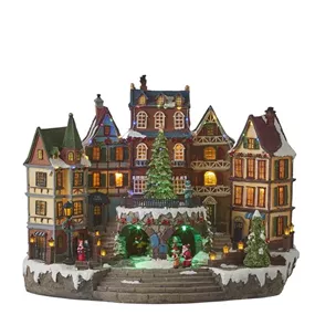 Szene Dorf mit Weihnachtsbäume