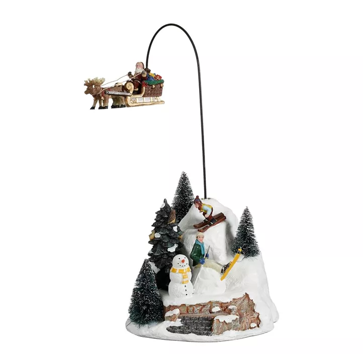 Szene Fliegender Santa mit Landschaft batteriebetr