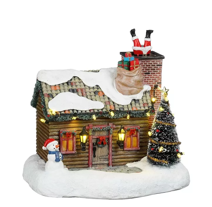 Szene Santa im Schornstein batteriebetr.