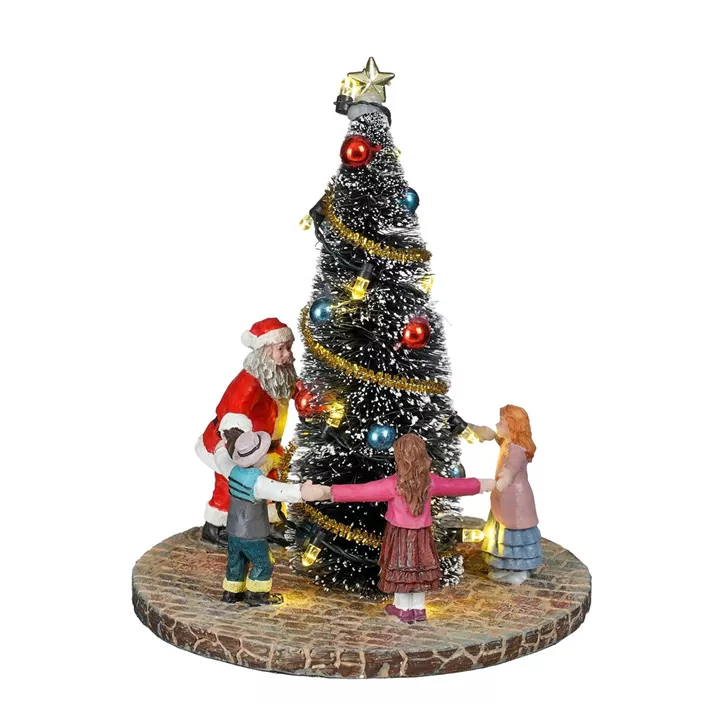 Szene Weihnachtsbaum+Kinder batteriebetr.