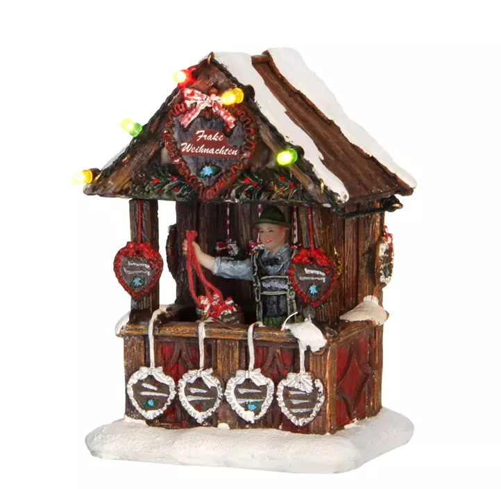 Szene Weihnachtsstand Lebkuchenherz batteriebetr.