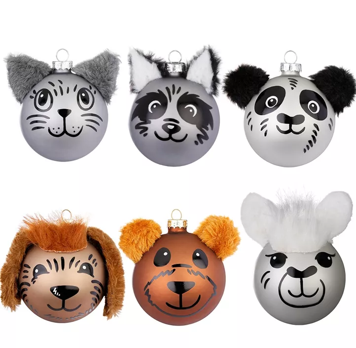 Glaskugel Fluffy Christmas 12 Stk/Packung