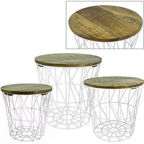 Beistelltisch Metall und Mangoholz Beistelltisch Metall und Mangoholz