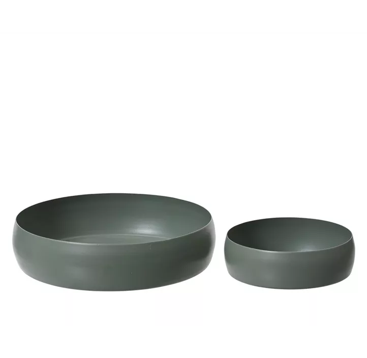 Dekoteller Metall mit hohem Rand SET 2 teilig