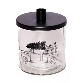 Glasvase mit Kerzenhalter