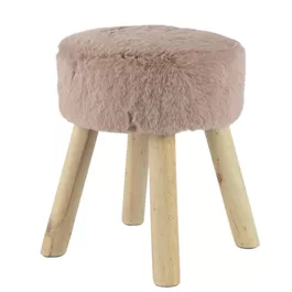 Hocker mit Kunstfell