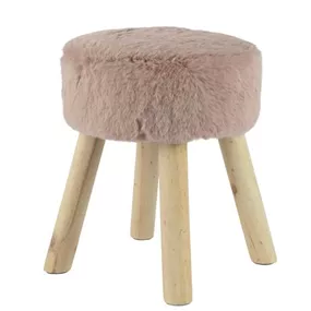 Hocker mit Kunstfell
