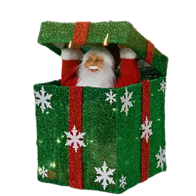 LED Weihnachtsmann im Geschenk