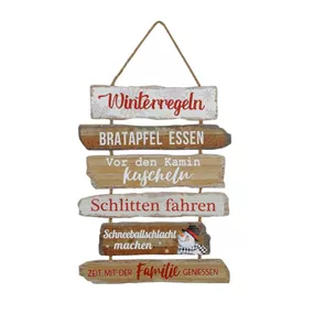 Schild zum Hängen Winterregeln
