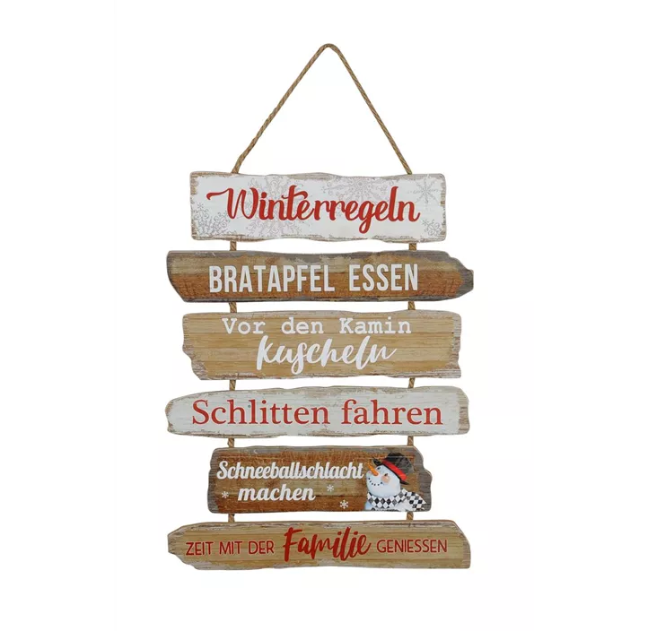Schild zum Hängen Winterregeln