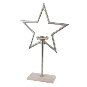 Alustern auf Holzfuß Kerzenhalter