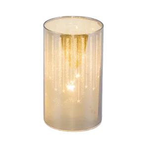 LED-Glaswindlicht silber Sterne